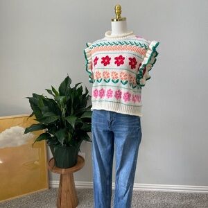 Floral Sweater Vest (NWOT)